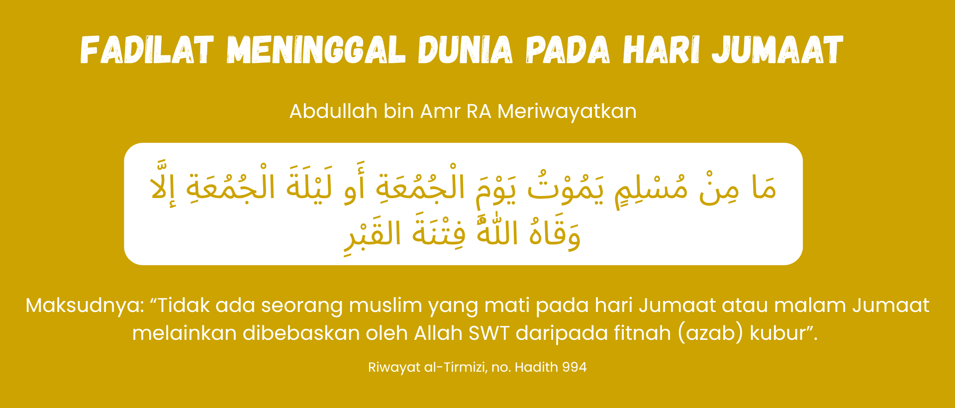Contoh - FADILAT MENINGGAL DUNIA PADA HARI JUMAAT